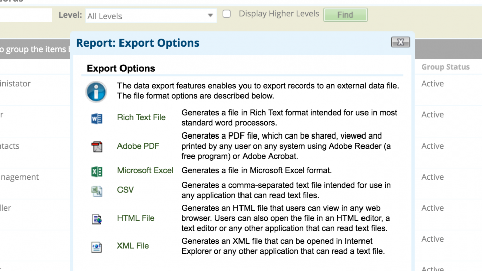 Custom iView – Exportable Reports with filters