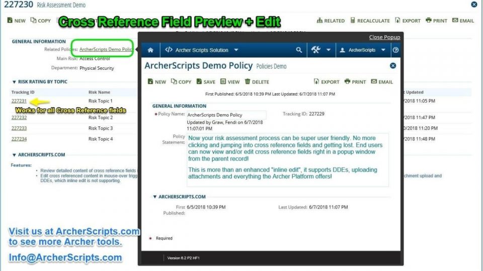Link Preview: Quick View / Edit Cross Ref fields with a Popup window Link Preview: Quick View / Edit Cross Ref fields with a Popup window