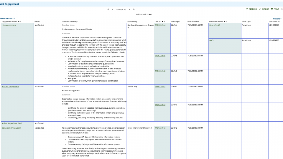 Archer 6.4 Report Object Custom Theme Solution