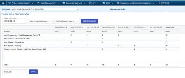 Archer Scripts Timesheet App-Pack