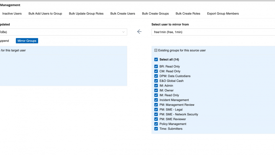 Admin Tools – Copy / Mirror User Groups